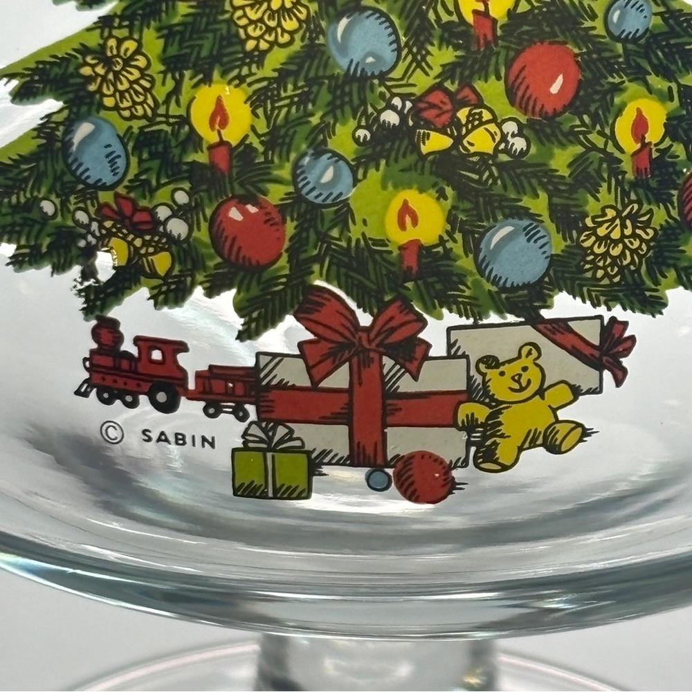 1985 CARLTON Christmas Tree Clear Glass Footed Candy Apothecary Jar - Picture 11 of 11